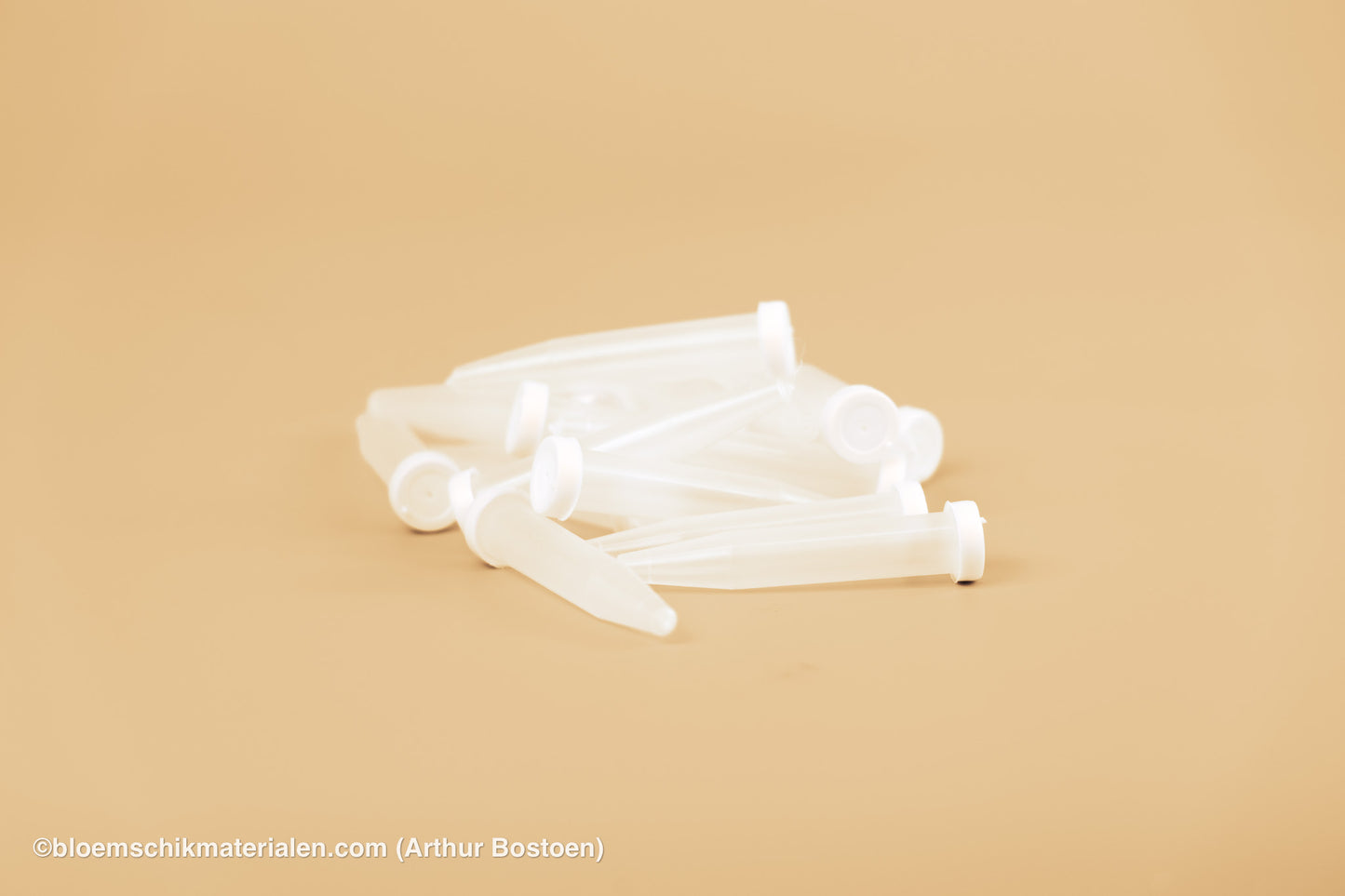 PLASTIC BUISJE 7,5CC 8X1,5CM 10ST (BLOEMFLESJE/PIPET)