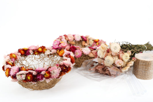 Draadmanden met Droogbloemen (duo)