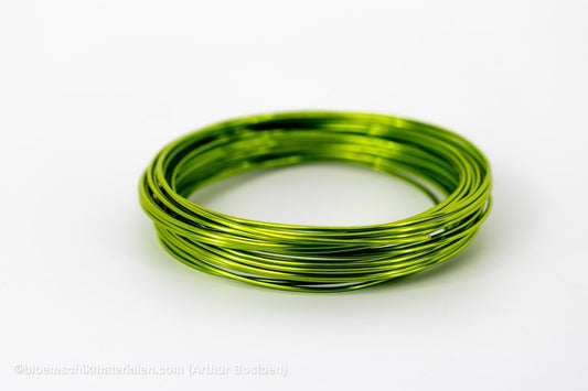 ALUMINIUMDRAAD APPELGROEN (2mm dikte, +/ - 12M lang) - bloemschikmaterialen.com