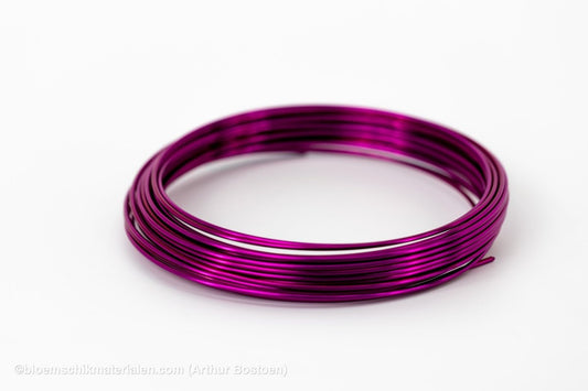 ALUMINIUMDRAAD DONKERROZE (2mm dikte, +/ - 12M lang) - bloemschikmaterialen.com