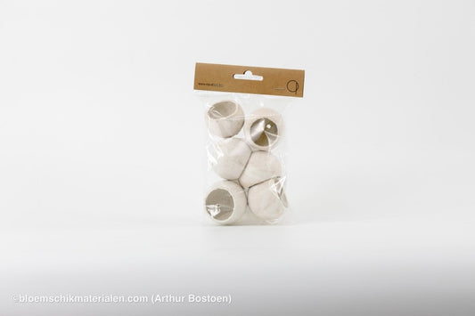 BELL CUP WHITE WASH (6 stuks) - bloemschikmaterialen.com