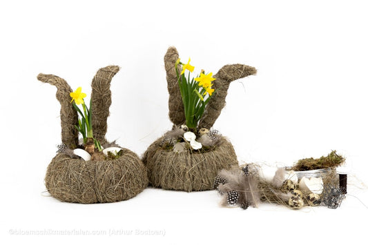 Duo Paashaasjes (20cm Ø) - bloemschikmaterialen.com