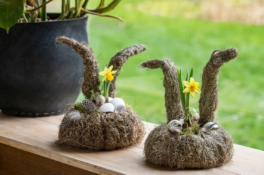 Duo Paashaasjes (20cm Ø) - bloemschikmaterialen.com