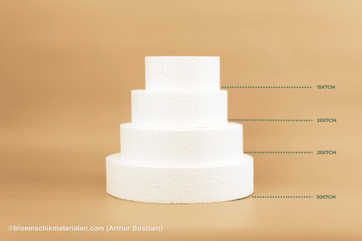 PIEPSCHUIM TAART ROND 15X7CM - bloemschikmaterialen.com