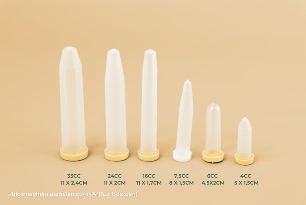 PLASTIC BUISJE 24CC 11X2CM 100ST (BLOEMFLESJE/PIPET) - bloemschikmaterialen.com