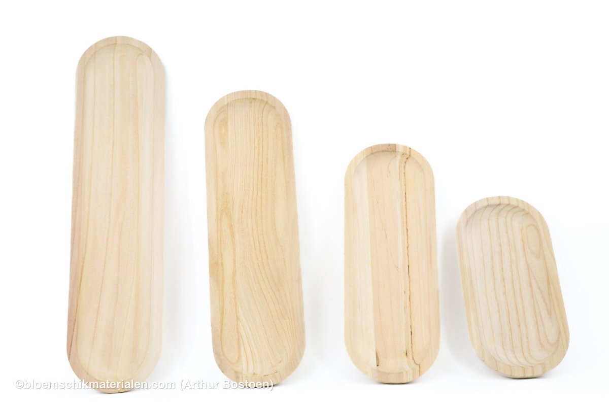 SCHAAL LANG 60X15X2.5CM AFGEROND PAULOWNIA NATUREL - bloemschikmaterialen.com