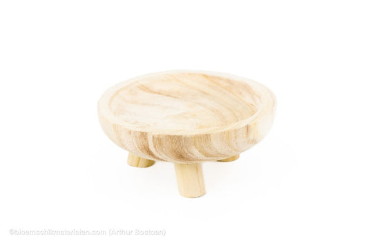 SCHAAL OP VOET PAULOWNIA D20 H6CM NATUREL - bloemschikmaterialen.com