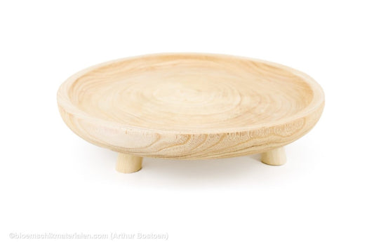 SCHAAL OP VOET PAULOWNIA D35 H6CM NATUREL - bloemschikmaterialen.com