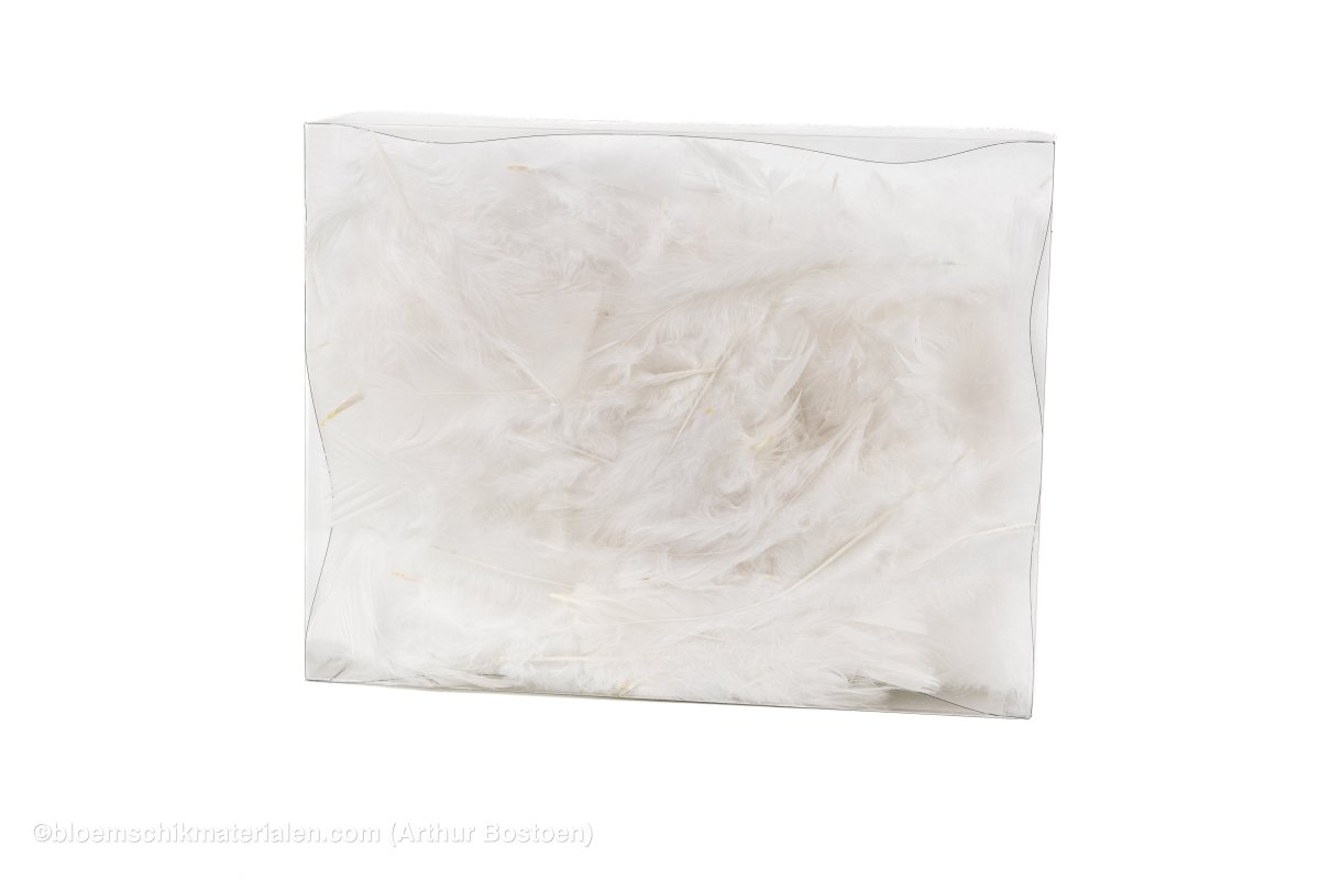 VEREN MARABOU GROOT WIT +/ - 45GR - bloemschikmaterialen.com