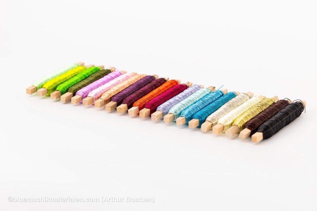 WIKKELDRAAD LICHTROOS OP STOK (0.50mm dikte, 50M lang) - bloemschikmaterialen.com