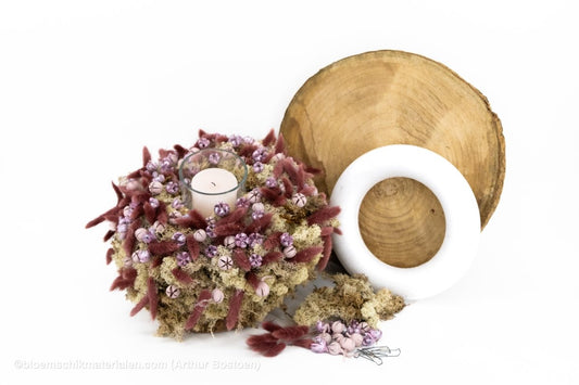 Windlicht met Pastel Touch (Pakket) - bloemschikmaterialen.com