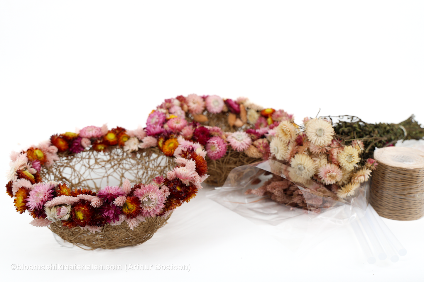 Draadmanden met Droogbloemen (duo)