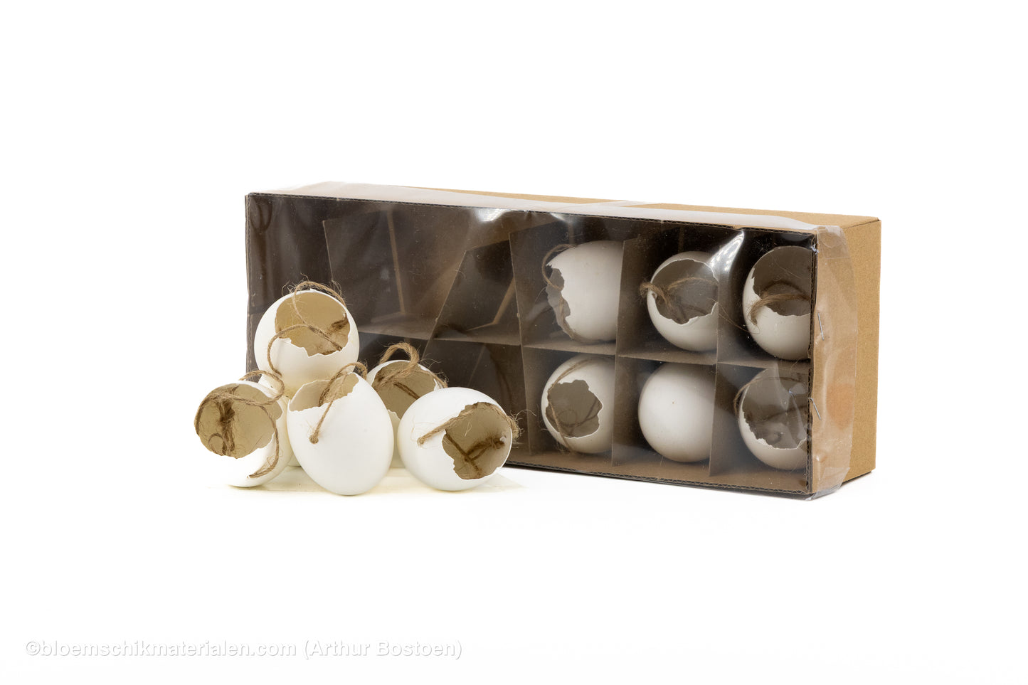 KIPPENEIEREN WIT, OPEN MET TOUW 12ST