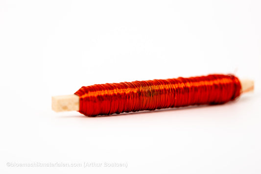 WIKKELDRAAD ROOD OP STOK (0.50mm dikte, 50M lang)