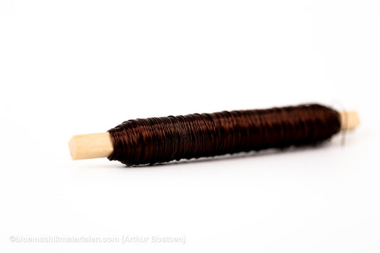 WIKKELDRAAD BRUIN METAAL OP STOK (0.50mm dikte, 50M lang)