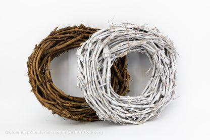 KRANS DRUIVENHOUT WHITE WASH 40CM (dikke ranken)