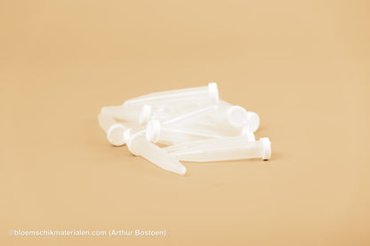 PLASTIC BUISJE 7,5CC 8X1,5CM 10ST (BLOEMFLESJE/PIPET)