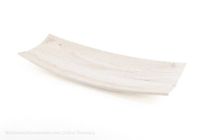 SCHAAL HOUT GEBOGEN WHITE WASH 63X25X9CM