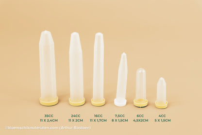 PLASTIC BUISJE 7,5CC 8X1,5CM 100ST (BLOEMFLESJE/PIPET)