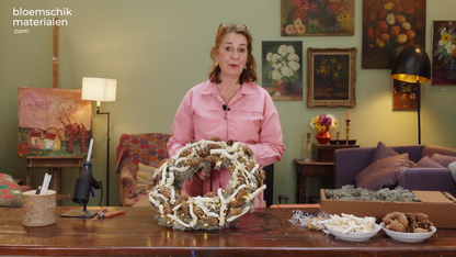 Winterse moskrans met lichtjes (Pakket)