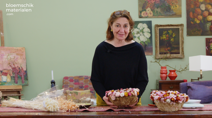 Draadmanden met Droogbloemen (duo)