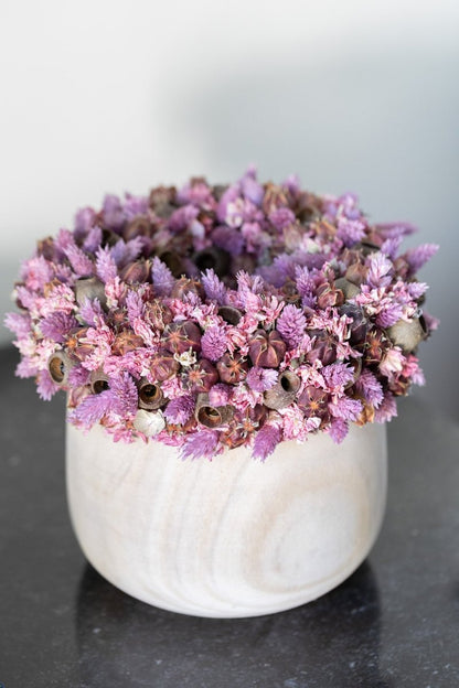 Boho droogbloemkrans op pot (20-25cm Ø) - bloemschikmaterialen.com