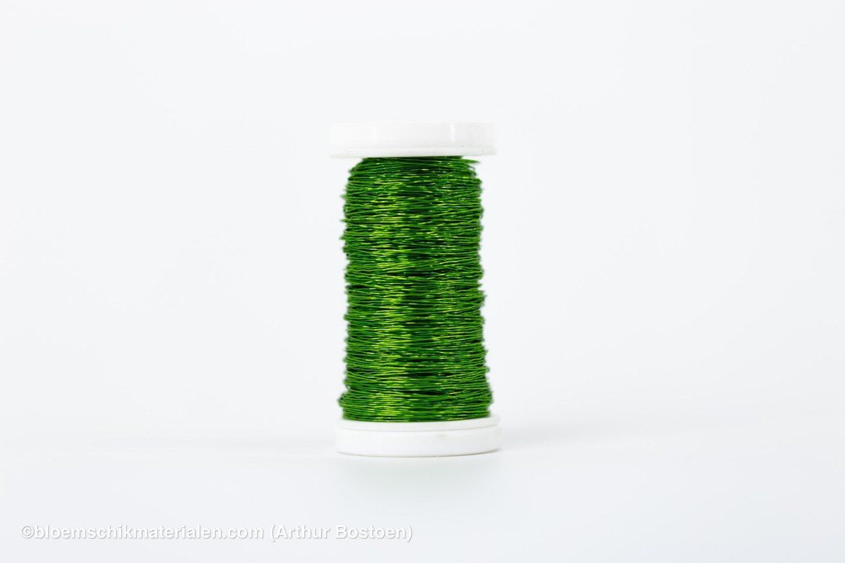 BOUILLON - EFFECT DRAAD APPELGROEN (0.30mm dikte, +/ - 70M lang) - bloemschikmaterialen.com