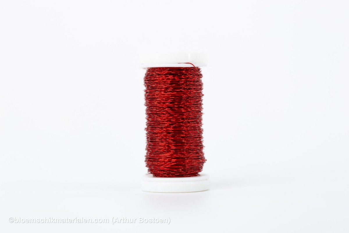 BOUILLON - EFFECT DRAAD ROOD (0.30mm dikte, +/ - 70M lang) - bloemschikmaterialen.com