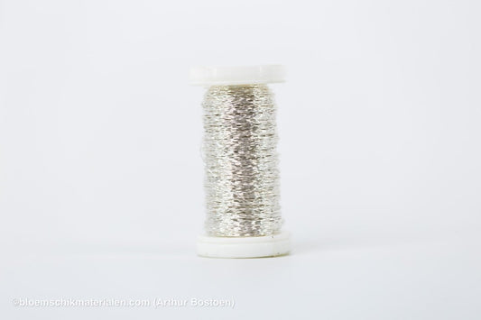 BOUILLON - EFFECT DRAAD ZILVER (0.30mm dikte, +/ - 70M lang) - bloemschikmaterialen.com