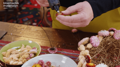 Draadmanden met Droogbloemen (duo) - bloemschikmaterialen.com