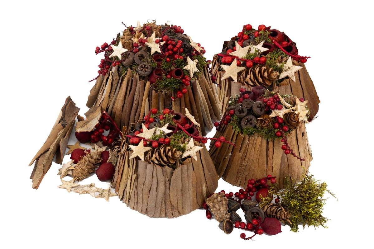 Feestelijk trio of kwartet als Kerstdecoratie (Pakket) - bloemschikmaterialen.com