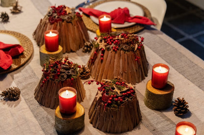 Feestelijk trio of kwartet als Kerstdecoratie (Pakket) - bloemschikmaterialen.com