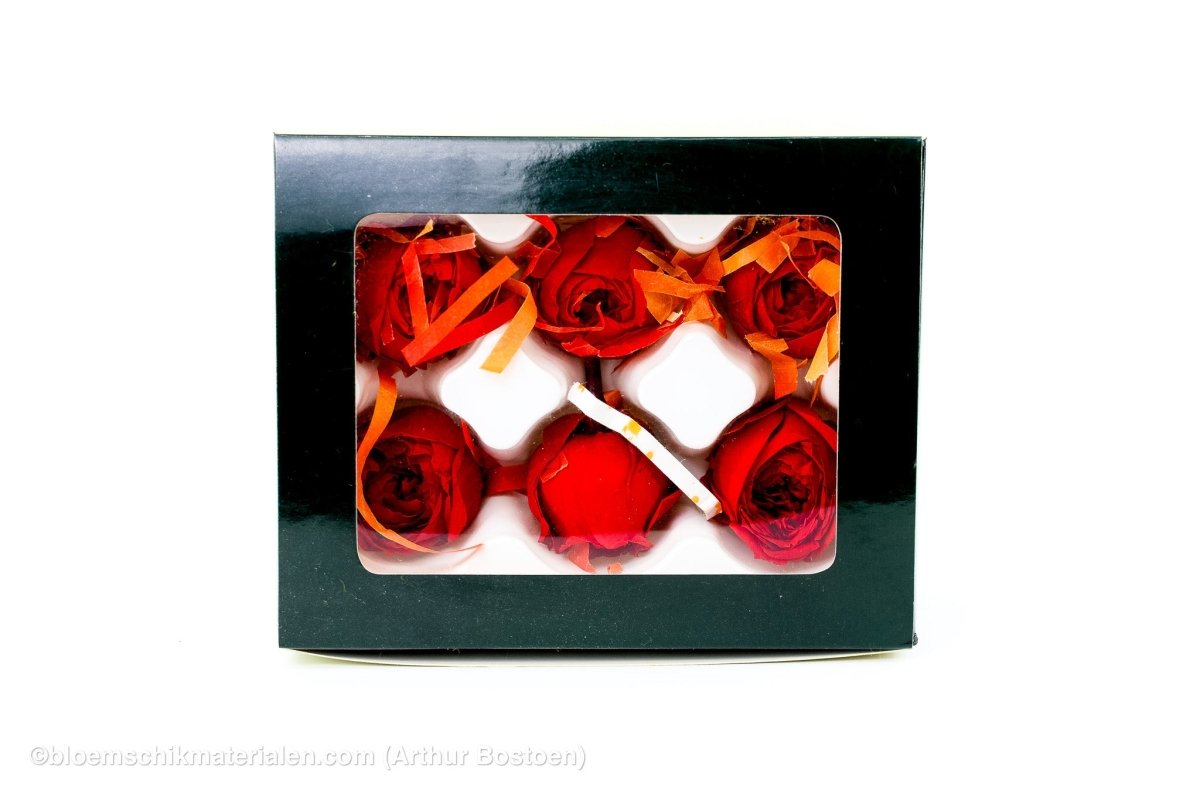 GECONSERVEERDE ROOS (ENGLISH ROSE JULIANA) +/ - 3,5CM BORDEAUX 6ST - bloemschikmaterialen.com