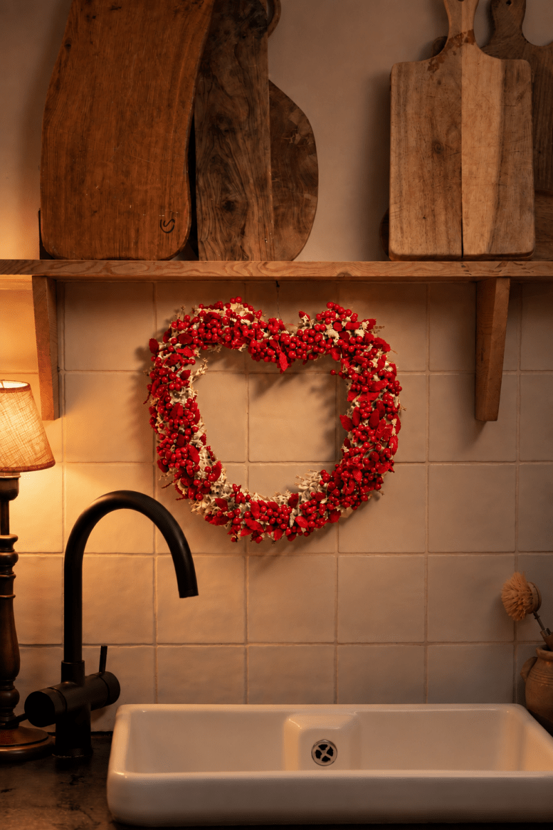 Hartenkrans met Droogbloemen ( ⌀30cm) - bloemschikmaterialen.com
