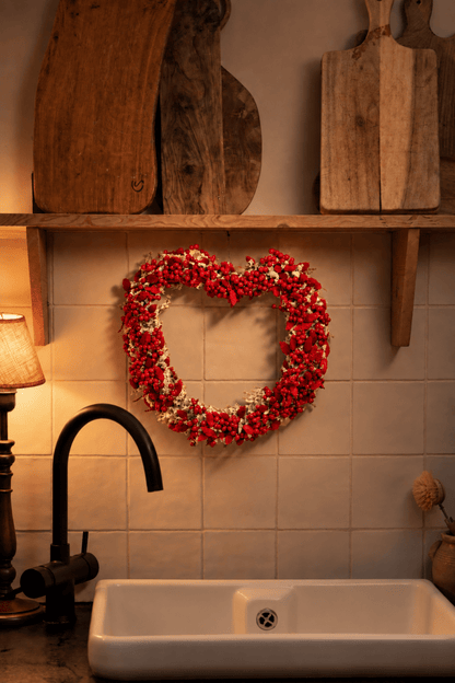 Hartenkrans met Droogbloemen ( ⌀30cm) - bloemschikmaterialen.com