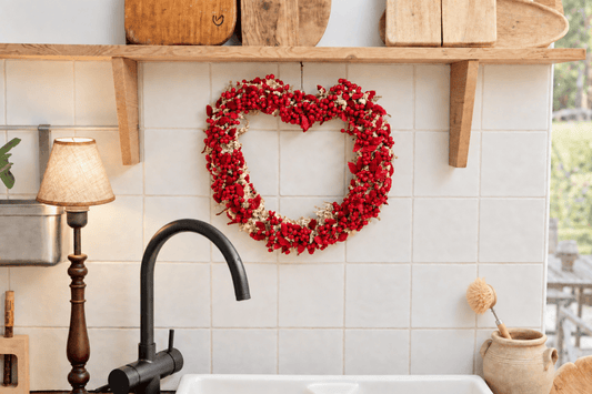 Hartenkrans met Droogbloemen ( ⌀30cm) - bloemschikmaterialen.com