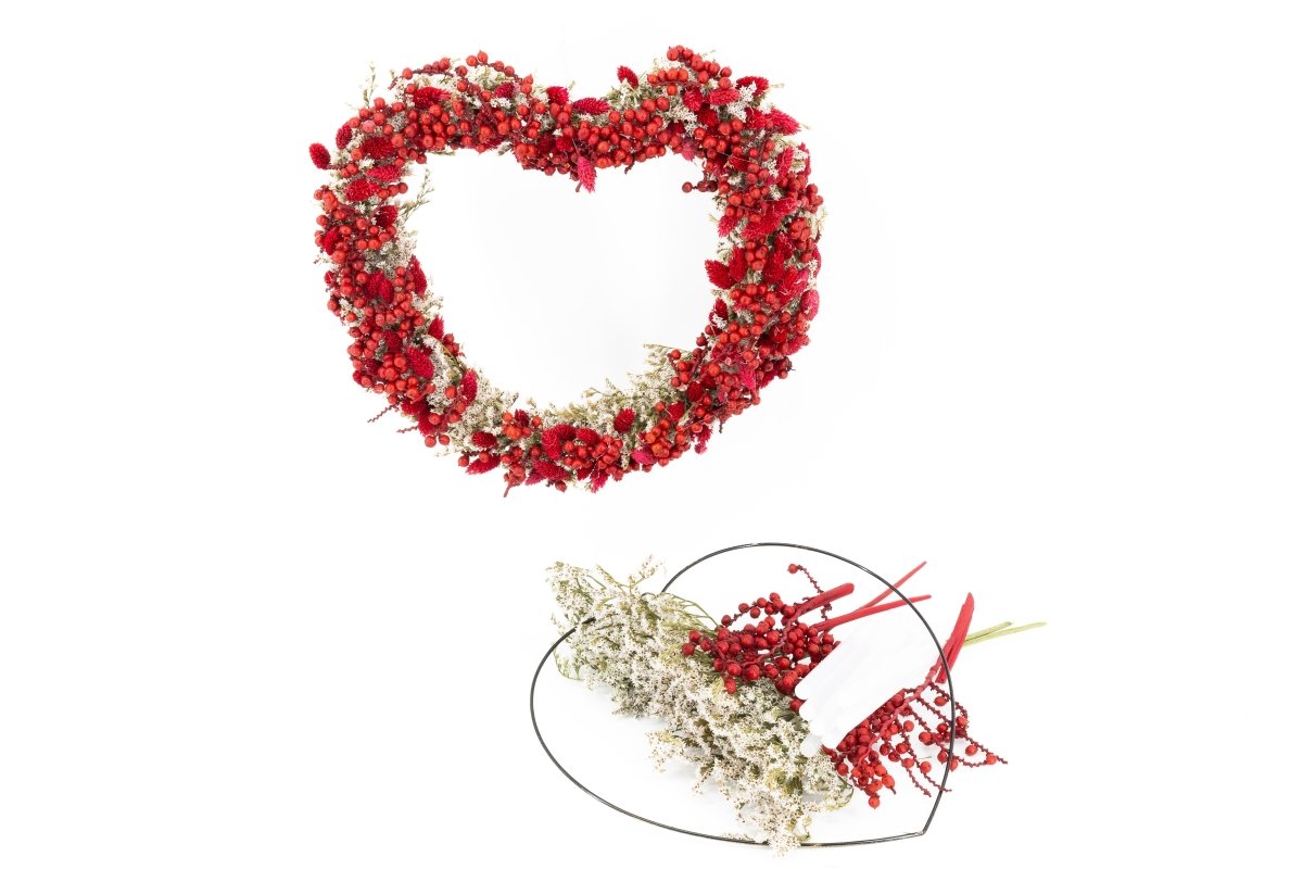 Hartenkrans met Droogbloemen - bloemschikmaterialen.com
