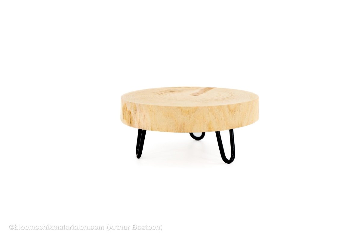 HOUTSCHIJF PAULOWNIA OP VOET D20 H10CM NATUREL - bloemschikmaterialen.com