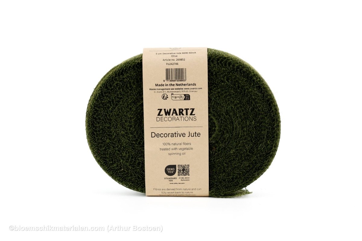 JUTE 5CM 40M MOSGROEN - bloemschikmaterialen.com