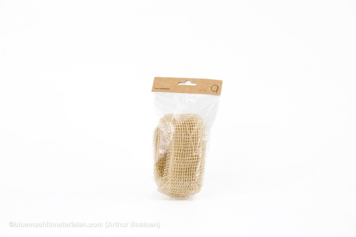 JUTE 5CM X +/-5M GEBLEEKT - bloemschikmaterialen.com