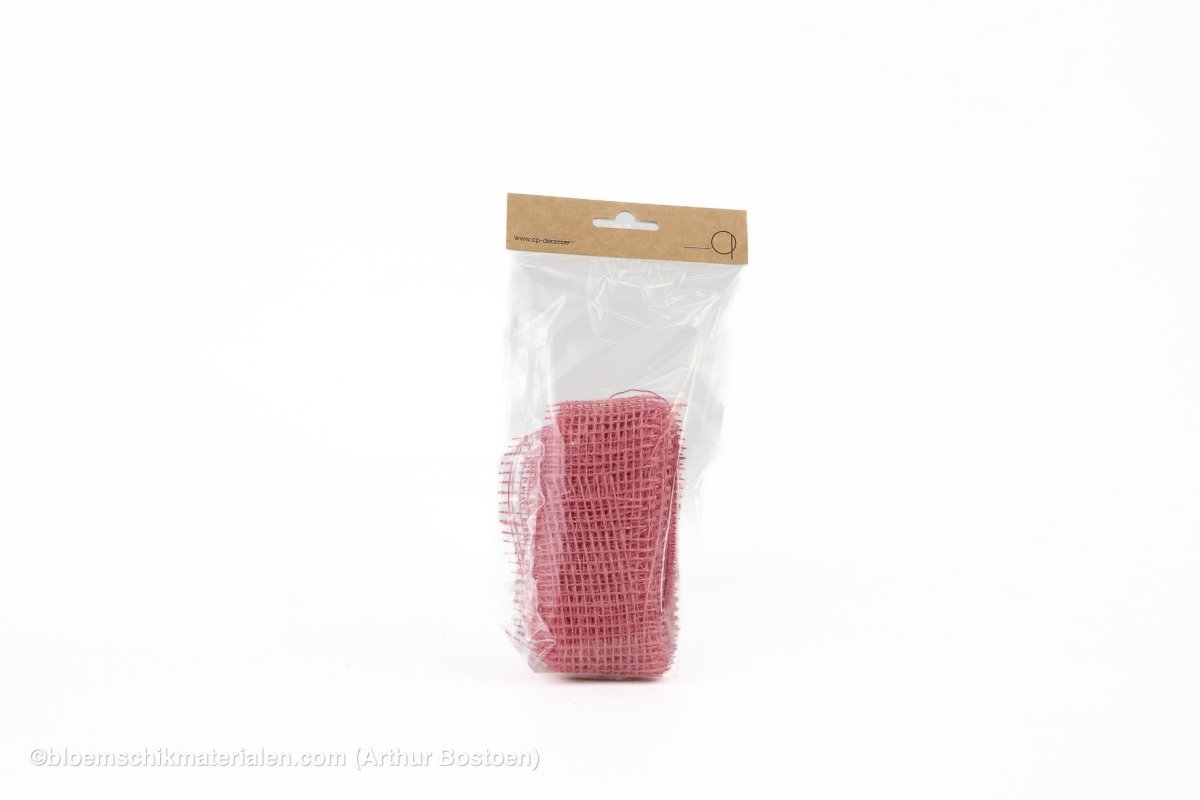 JUTE 5CM X +/-5M ROOS - bloemschikmaterialen.com