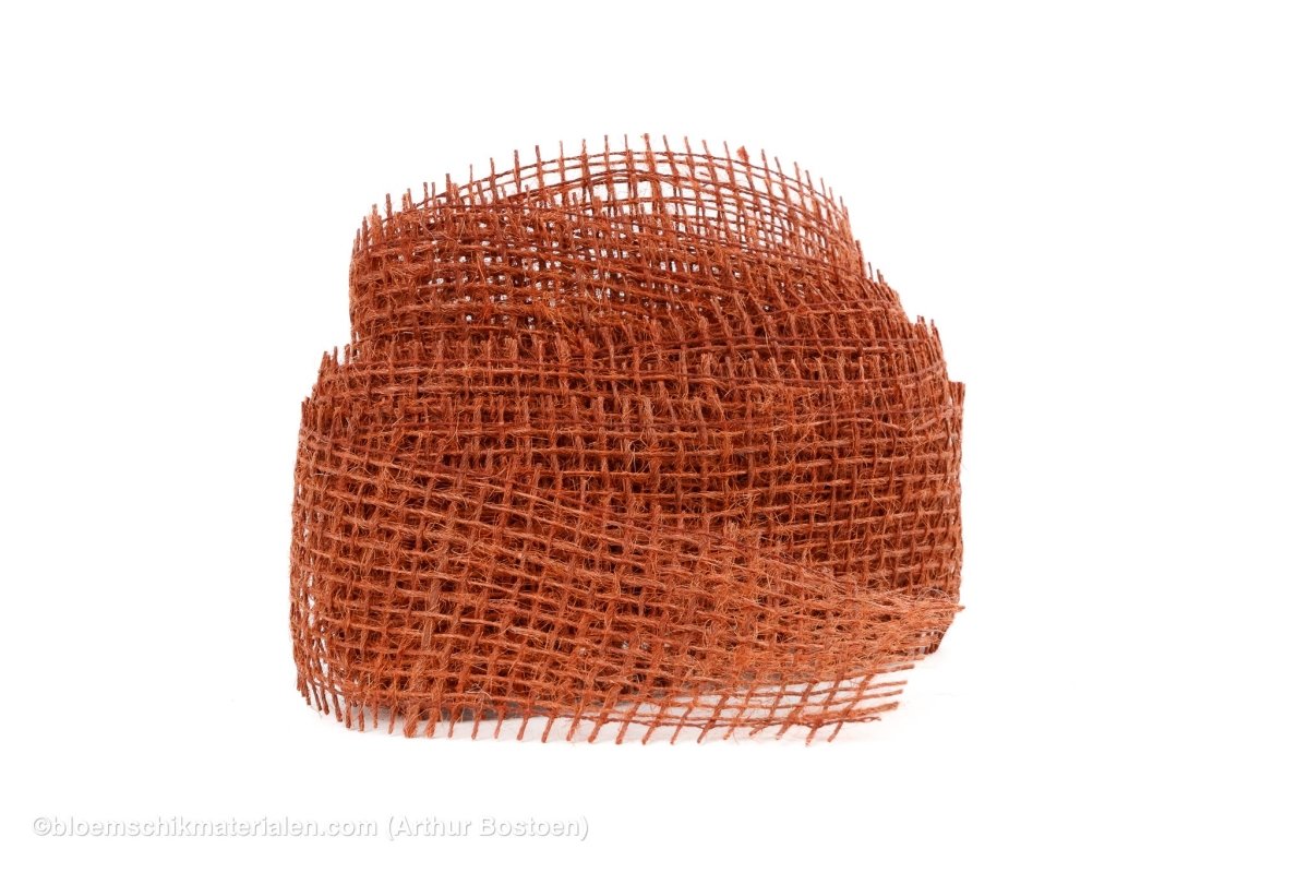 JUTE 5CM X +/-5M TERRACOTTA - bloemschikmaterialen.com
