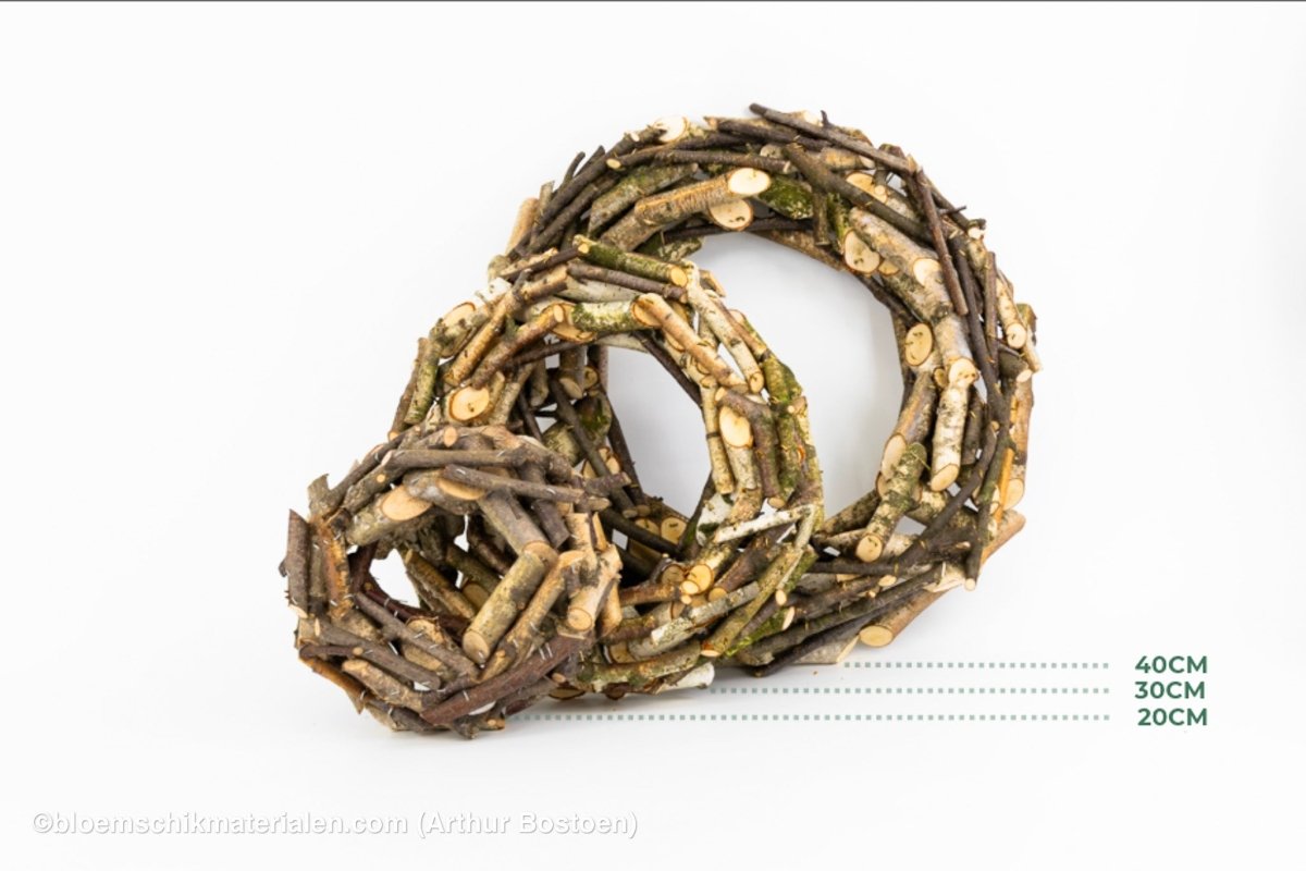 KRANS BERKENTAKKEN 40CM (dikke takken) - bloemschikmaterialen.com