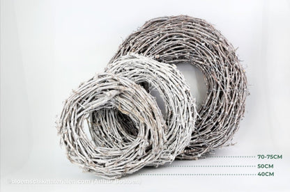 KRANS DRUIVENHOUT WHITE WASH 50CM (dikke ranken) - bloemschikmaterialen.com