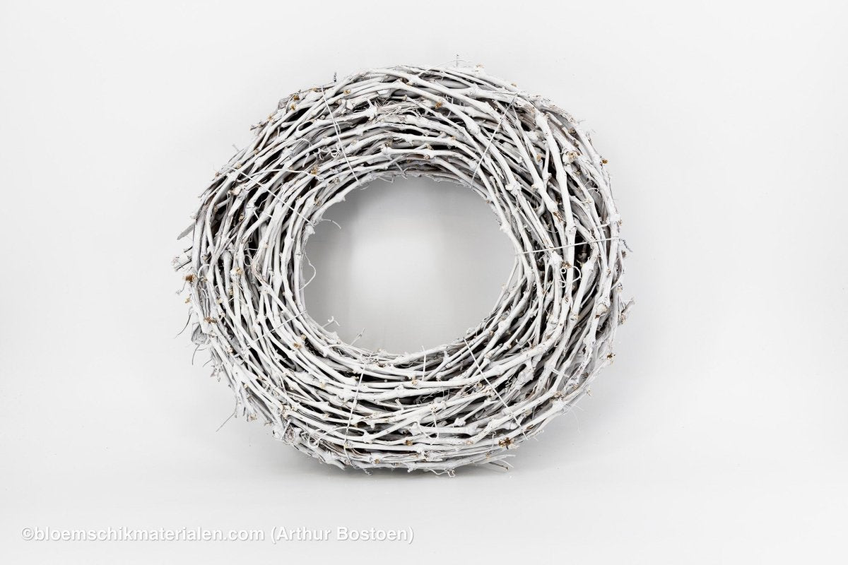 KRANS DRUIVENHOUT WHITE WASH 50CM (dikke ranken) - bloemschikmaterialen.com