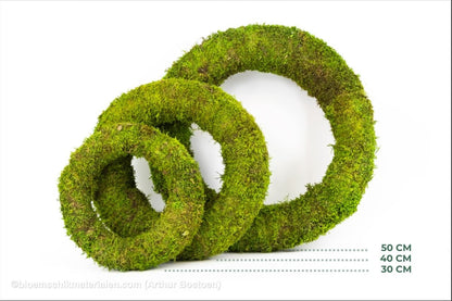 KRANS GECONSERVEERD GROEN MOS 40CM - bloemschikmaterialen.com