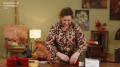 Kwartet van Rozen in vilt - bloemschikmaterialen.com