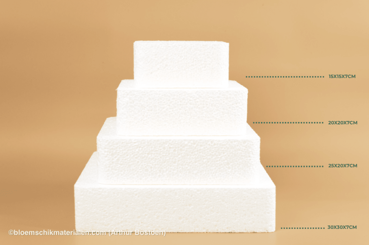 PIEPSCHUIM TAART VIERKANT 30X30X7CM - bloemschikmaterialen.com