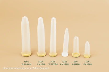 PLASTIC BUISJE 35CC 11X2,4CM 100ST ((BLOEMFLESJE/PIPET) - bloemschikmaterialen.com