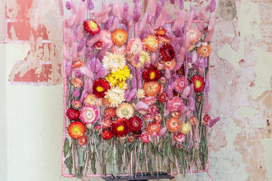 Raam met bloemenveld (35cm x 35 cm) - bloemschikmaterialen.com